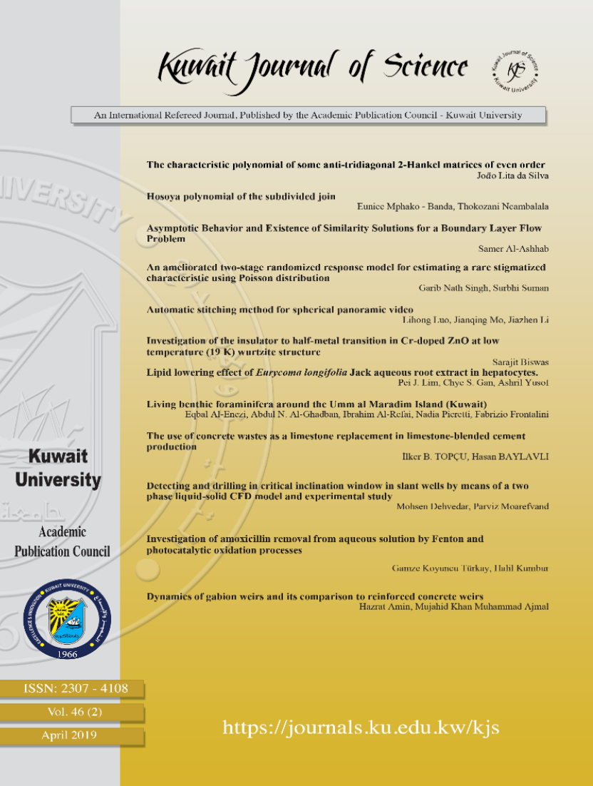 					View Vol. 46 No. 2 (2019): Kuwait Journal of Science
				