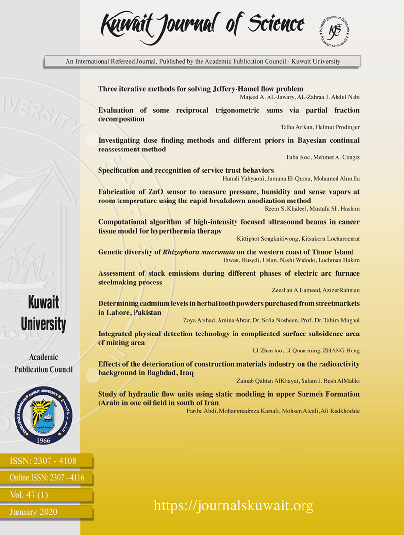 					View Vol. 47 No. 1 (2020): Kuwait Journal of Science
				