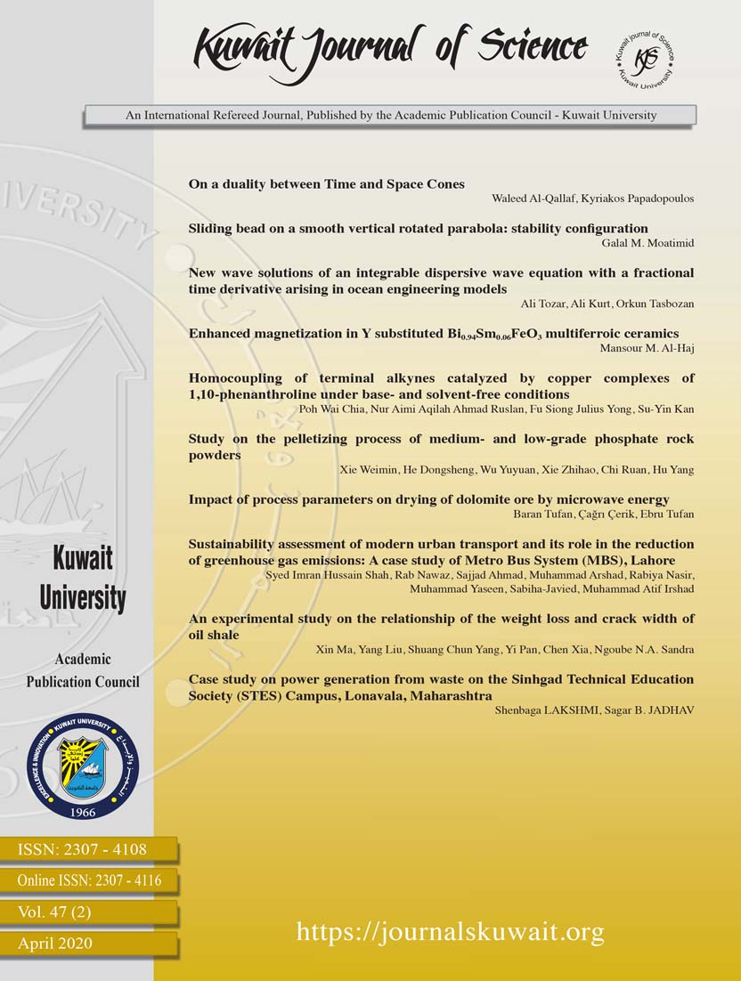 					View Vol. 47 No. 2 (2020): Kuwait Journal of Science
				